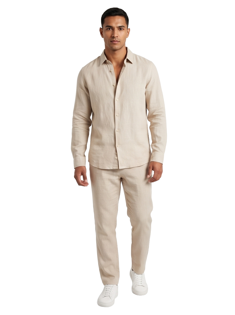 MATTEO — Beige Linen Set