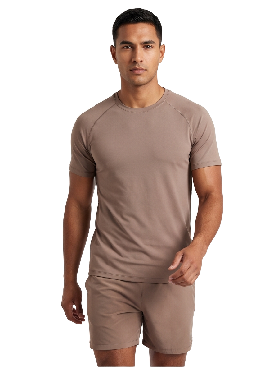 MATTEO — Taupe T-Shirt Set